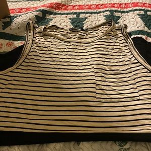 Black and white stripe top